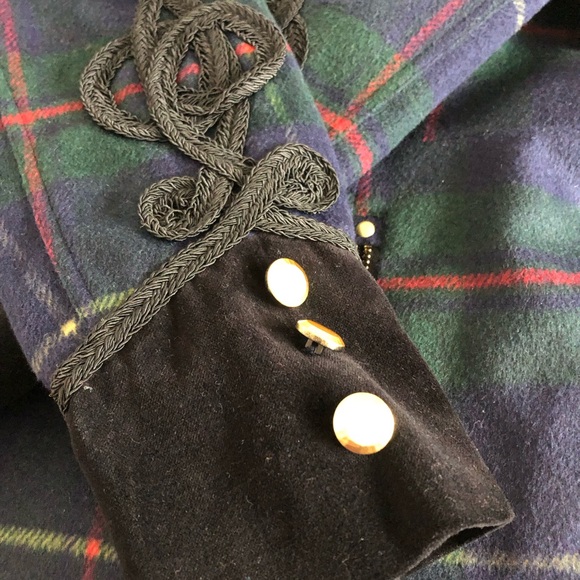 Boston Proper Navy Plaid Jacket with Red and Green Stripes - Picture 4 of 5